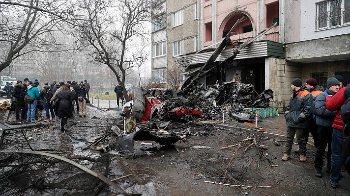 En Kiev un helicóptero se estrello y falleció el ministro del Interior