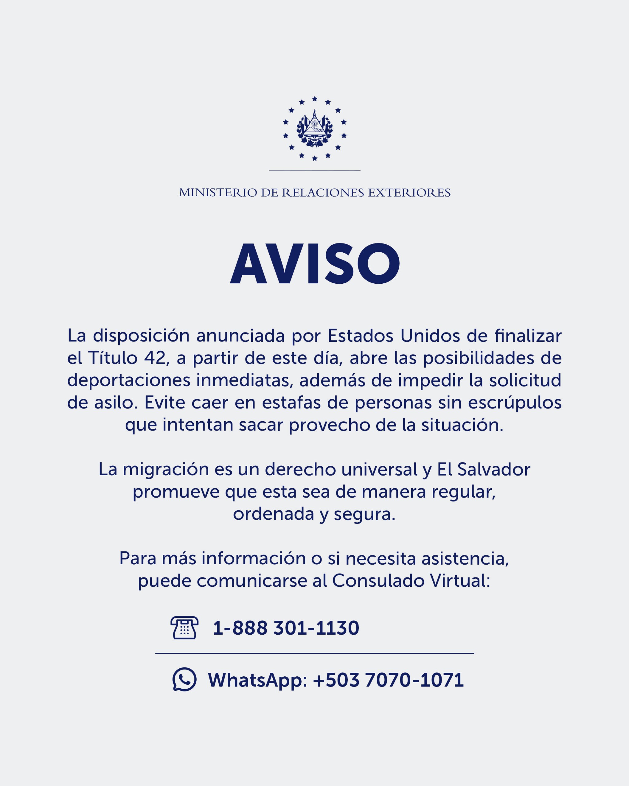 Cancillería lanza advertencia
