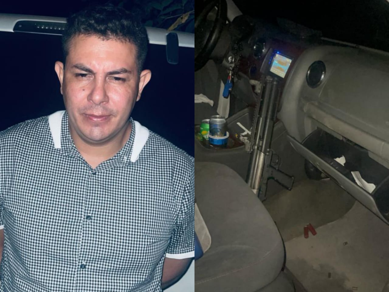 En el vehìculo del alcalde vehículo se encontraron dos armas de fuego y municiones de diferentes calibres.