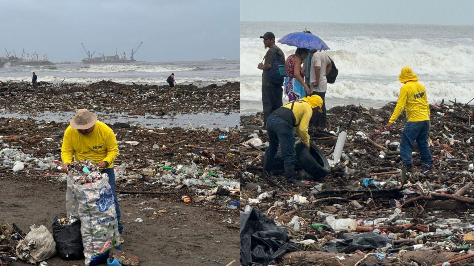 MOP remueve 300 toneladas de basura acumulada en la playa Acajutla ...