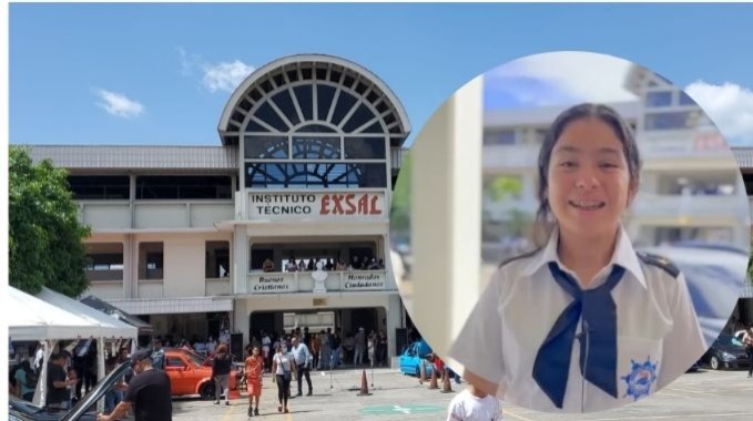 La estudiante de ITEXAL de que se viralizó en un video en el Centro Histórico de San Salvador, desmintió que haya sido expulsada.