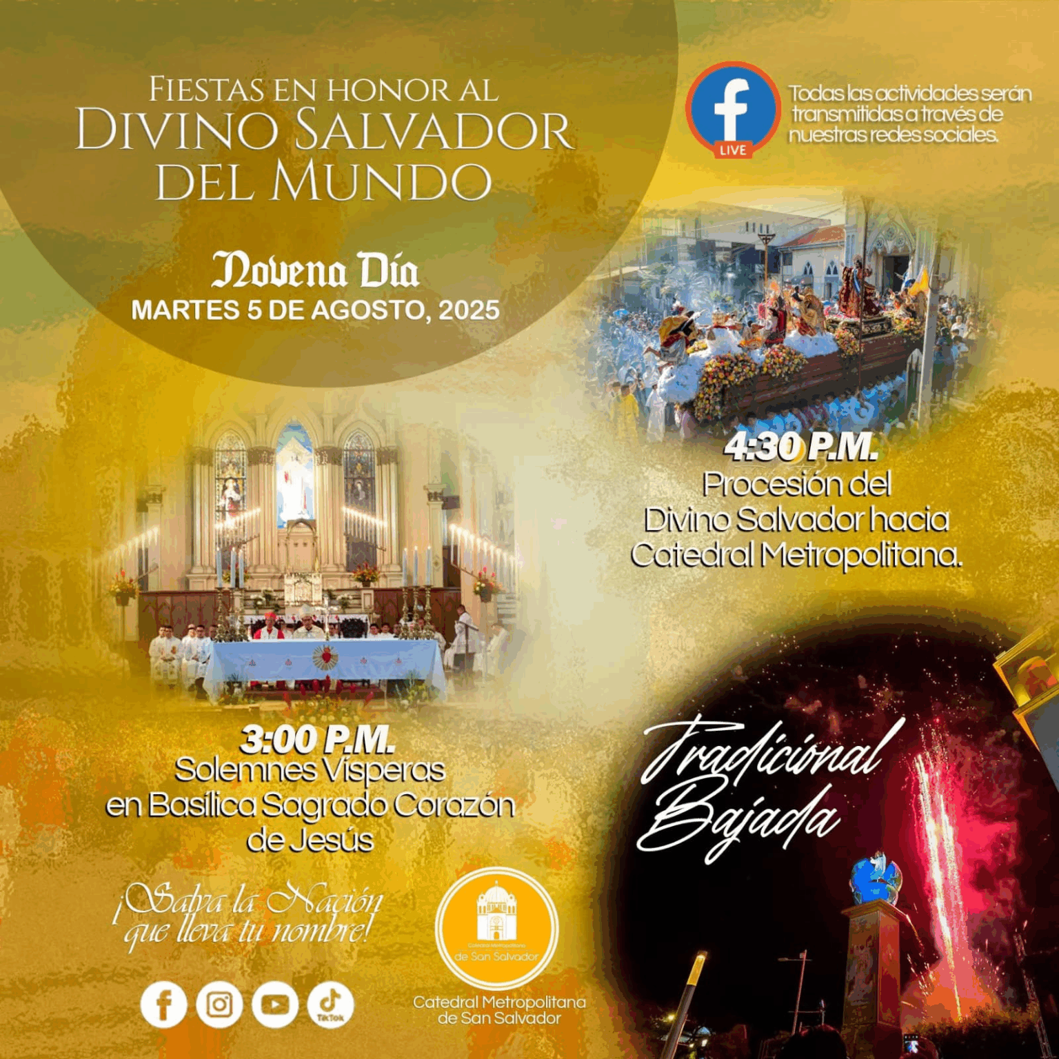 Programación de actividades religiosas en honor al Divino Salvador del ...