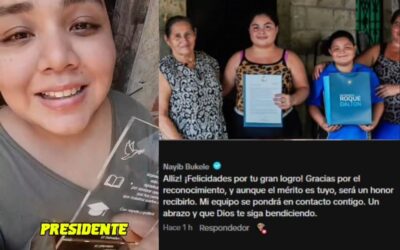 Presidente Bukele responde a joven que pidió entregarle reconocimiento por una beca que le otorgó y le permitió ser ingeniera agrónoma