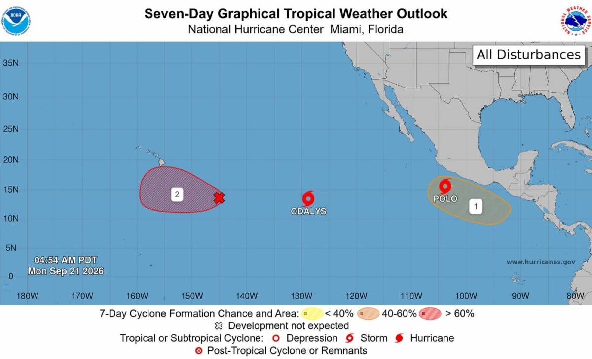 Condiciones atmosféricas asociadas a baja presión influirán en lluvias previstas para esta semana