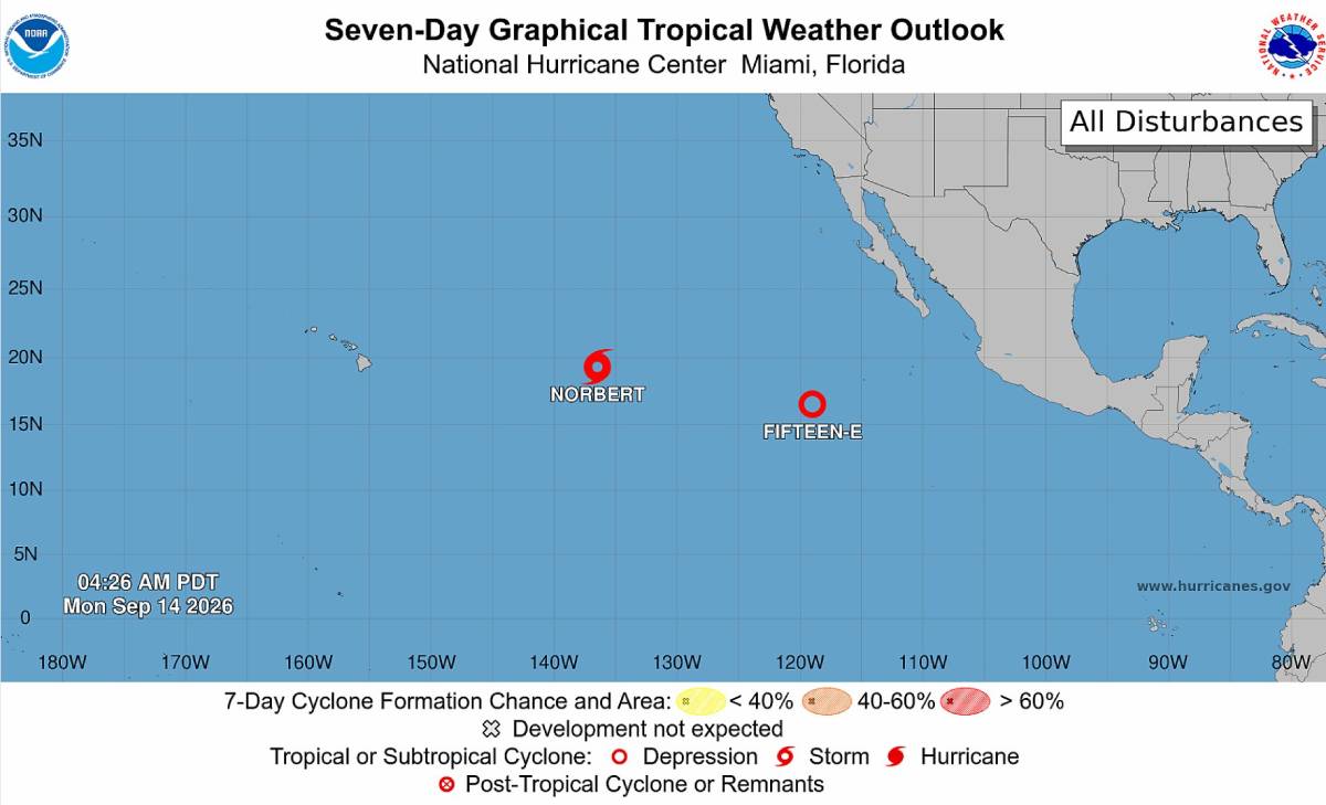MARN descarta influencia de la depresión tropical Fifteen-E sobre El Salvador