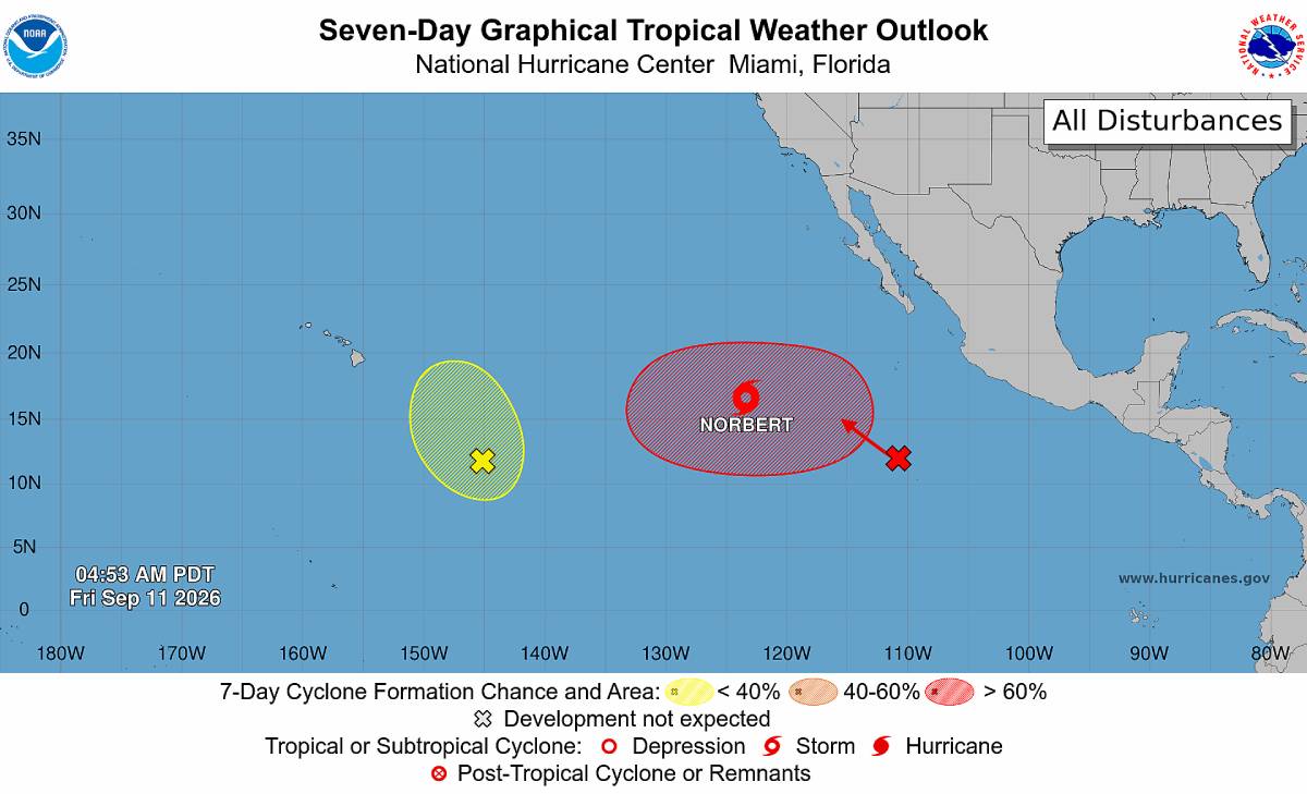 MARN descarta influencia de la tormenta Norbert sobre El Salvador
