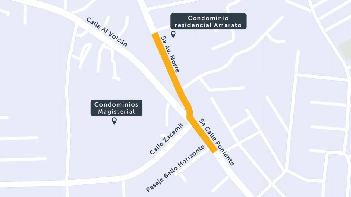VMT anuncia circulación controlada en la 5.ª avenida Norte y 5.ª calle Poniente, Mejicanos