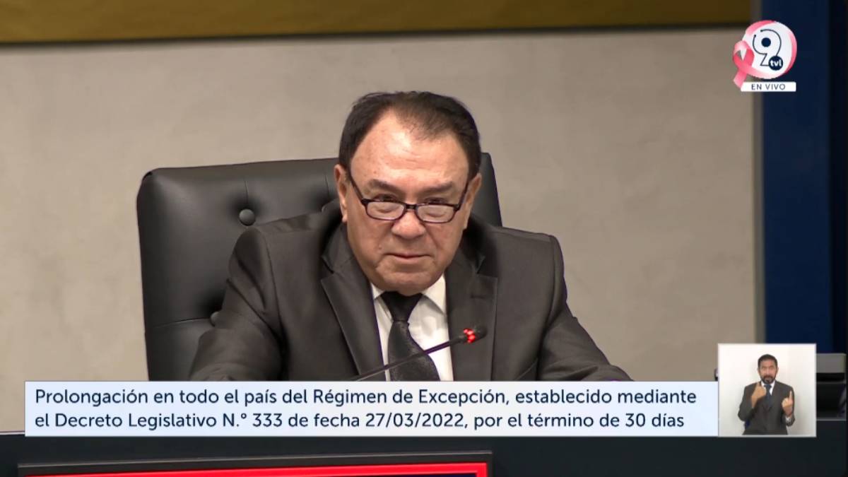 Asamblea Legislativa prorroga por 30 días más el régimen de excepción