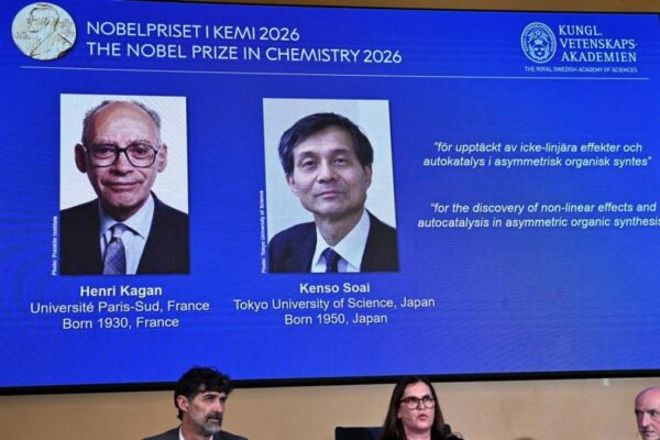Henri B. Kagan y Kenso Soai ganan el Nobel de Química 2026